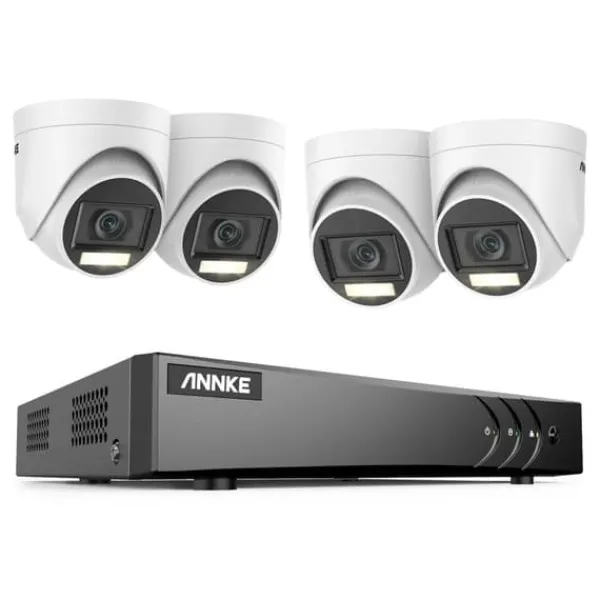 Outlet Videoovervågningssystem, 8CH, 5MP opløsning, 30m kabel længde,1T, 8CH DVR 4Pcs Kits-b Sikkerhedsmonitorer & Videokameraer