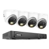 Discount Videoovervågningssystem, 8-kanals opsætning, smart dual-lys funktion,8MP 4stk cam Mic, 1T Sikkerhedsmonitorer & Videokameraer