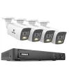 Sikkerhedsmonitorer & Videokameraer^Videoovervågningssystem, 8MP opløsning, Power Over Ethernet,4T, I51ES 5MP 4stk Mic-a