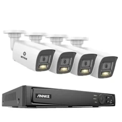 Sikkerhedsmonitorer & Videokameraer^Videoovervågningssystem, 8MP opløsning, Power Over Ethernet,4T, I51ES 5MP 4stk Mic-a