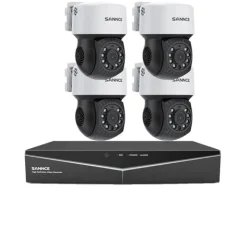 Sikkerhedsmonitorer & Videokameraer^Videoovervågningssystem, 2MP HD opløsning, høj klarhed kuglekamera, 2T, 8ch med 4 stk kameraer