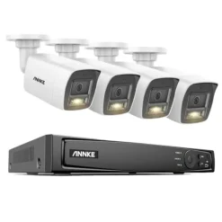 Sikkerhedsmonitorer & Videokameraer^Videoovervågningssystem, 12MP opløsning, fjernovervågning,8CH NVR 4Pcs Kamera-a, Ingen
