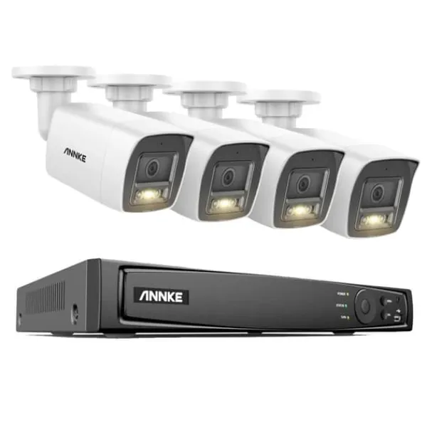 Hot Videoovervågningssystem, 12MP opløsning, fjernovervågning,2T, 8CH NVR 4 stk kamera Sikkerhedsmonitorer & Videokameraer