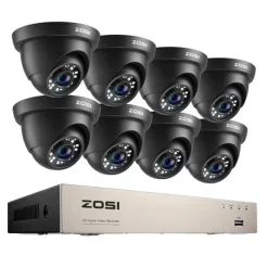Sikkerhedsmonitorer & Videokameraer^Videoovervågningssystem, 1080p opløsning, 8CH DVR, , 8CH DVR x 8 Cameras, None
