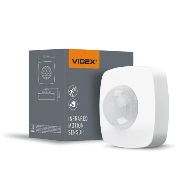 Discount Videx infrarød bevægelses- og lyssensor IP54 effekt 1200W rækkevidde 8m vinkel 360° Bevægelsesdetektorer