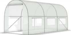 Hot Hobby Drivhus 4.5x2x2m - Holdbart, UV-bestandigt PE-dække, 9m² dyrkningsareal Drivhus