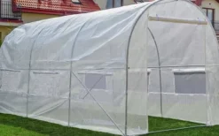 Hot Hobby Drivhus 4.5x2x2m - Holdbart, UV-bestandigt PE-dække, 9m² dyrkningsareal Drivhus