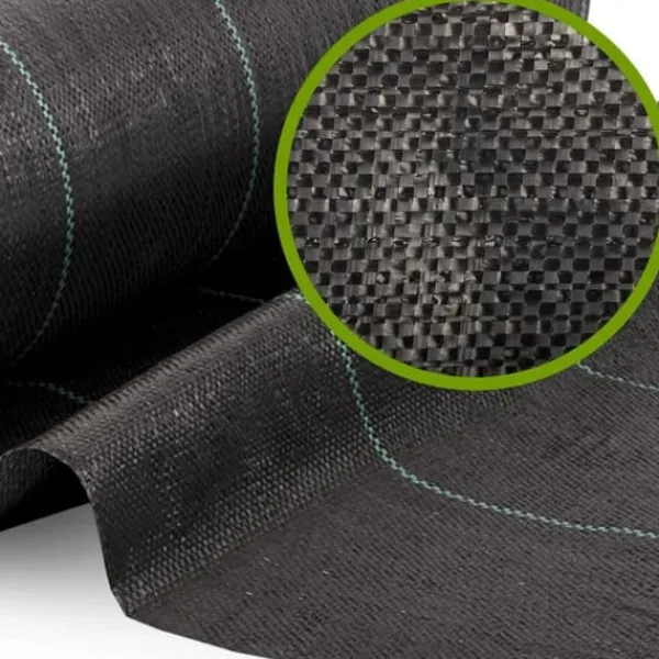 Sale UV-bestandig rodbarriere stof, 100m x 1,6m, inkl. 100 jordpinde til nem installation Haveduge