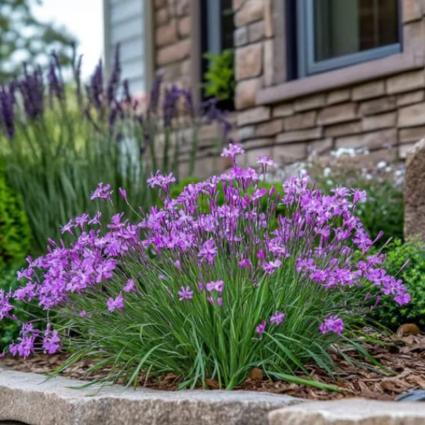 Krukkeplanter Indendørs^Vild hvidløg - Sæt med 6 - Tulbaghia violacea - Højde 15-25cm - ⌀9cm