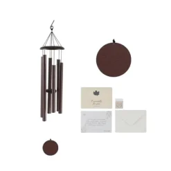 Vinddekoration^Vindklokke, 45 tommer længde, 6 aluminiumsrør, 21,6 tommer langt rør, holdbart aluminium og bronze materiale, vejer 3,77 lbs