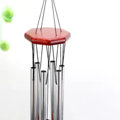 Vindklokke Multi Aluminiumsrør Træ Dekorativ Vindklokke Gave til Hytte Hjem Dør Vindue Platform Sølv Hvid Rør Vinddekoration