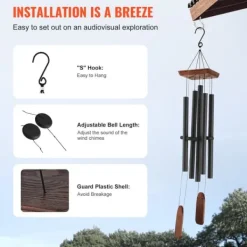 Online Vindklokker, 1220 mm Aluminium, Dybe toner, vejrbestandige, perfekte til udendørs brug Vinddekoration