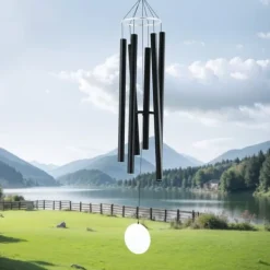 Vinddekoration^Vindklokker i aluminium 1677 mm, dyb tone, udendørs minde, holdbar og vejrbestandig, perfekt til haven.