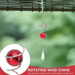 Sale Vindklokker til have og gård, 2 øjer med spiralformede vindklokker, metalvindklokker, dekorative vindklokker til udendørs brug (rød) Vinddekoration