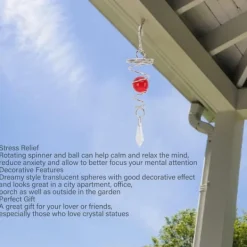 Sale Vindklokker til have og gård, 2 øjer med spiralformede vindklokker, metalvindklokker, dekorative vindklokker til udendørs brug (rød) Vinddekoration