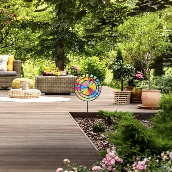 Vinddekoration^Vindmølle, 73.5x35.5x15 cm, Flerfarvet