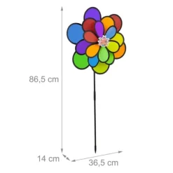 Vinddekoration^Vindspinner, 36,5x14x86,5 cm, Flerfarvet