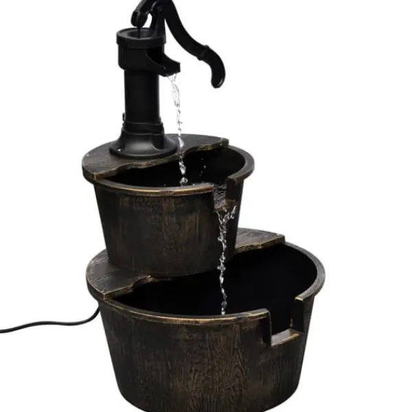 Online Vintagestil fontæne med brøndpumpedesign - Indendørs dekoration | Farve: Sort | Størrelse: Standard Springvand & Damme