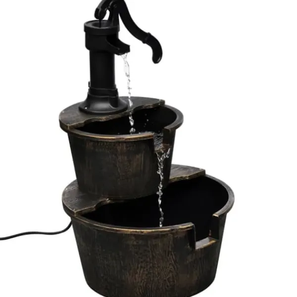 Online Vintagestil fontæne med brøndpumpedesign - Indendørs dekoration | Farve: Sort | Størrelse: Standard Springvand & Damme