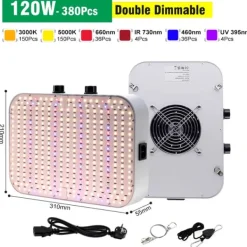 Discount Vækstlys, fuld spektrum, justerbar lysstyrke,120W Kit Til Plante- & Urtedyrkning