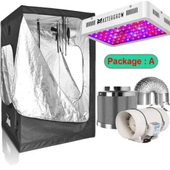 Discount Væksttelt, Fuldspektret LED, Energi Effektivt System,90x60x135cm sæt, Sæt A Kit Til Plante- & Urtedyrkning