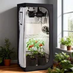 Hot Væksttelt sæt - Indendørs plantetelt - Størrelse 80 x 80 x 180 cm - Fuldspektrum LED grolys - Ventilationssystem - Højreflekterende Mylar 600D Kit Til Plante- & Urtedyrkning