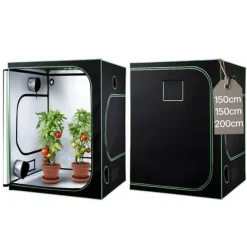 Drivhus^Væksttelt sæt - Indendørs plantetelt - 150 x 150 x 200 cm - Fuldspektrum LED vækstlys - Ventilationssystem - 600D højreflekterende Mylar