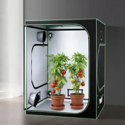 Drivhus^Væksttelt sæt - Indendørs plantetelt - 150 x 150 x 200 cm - Fuldspektrum LED vækstlys - Ventilationssystem - 600D højreflekterende Mylar