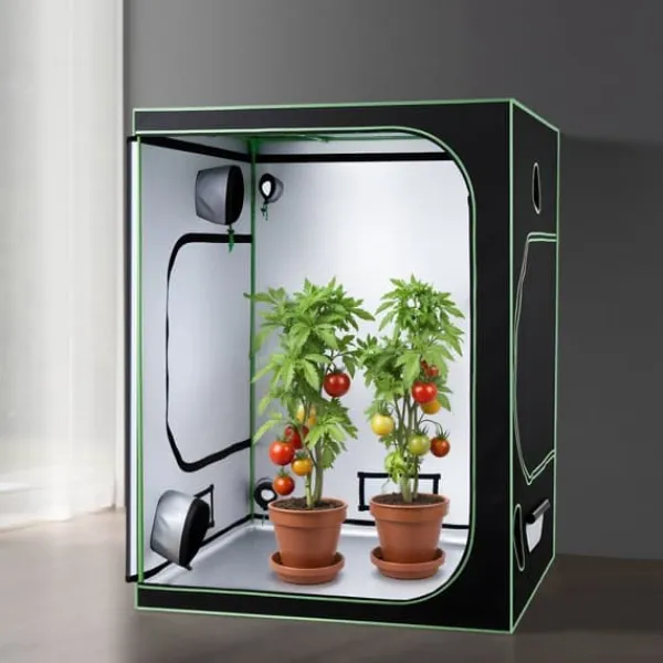 Drivhus^Væksttelt sæt - Indendørs plantetelt - 150 x 150 x 200 cm - Fuldspektrum LED vækstlys - Ventilationssystem - 600D højreflekterende Mylar