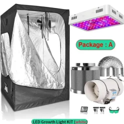 Sale Væksttelt Sæt, Fuldspektret LED Lys, Holdbare Materialer,60x60x140cm kit, Pakke A Kit Til Plante- & Urtedyrkning