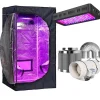 Sale Væksttelt Sæt, Fuldspektret LED Lys, Holdbare Materialer,Pakke B, 80x80x160cm sæt Kit Til Plante- & Urtedyrkning