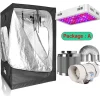 Kit Til Plante- & Urtedyrkning^Væksttelt Sæt, Fuldspektret LED Lys, Holdbare Materialer,Pakke A, 100x100x200cm kit