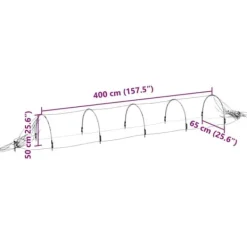 Drivhus^Væksttunneller til planter - 4 stk. 1,5x5 m | Materiale: Glasfiber og PP