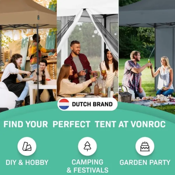 Discount Easy-Up Party Telt - 3x3 m | Sort Telte & Lysthuse