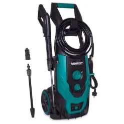 Vonroc Havemaskiner^Højtryksrenser - 2200W | 170 bar, 450 l/t, sæbebeholder, spraypistol, turbo- og justerbar lanse, 8m slange, til bil og terrasse