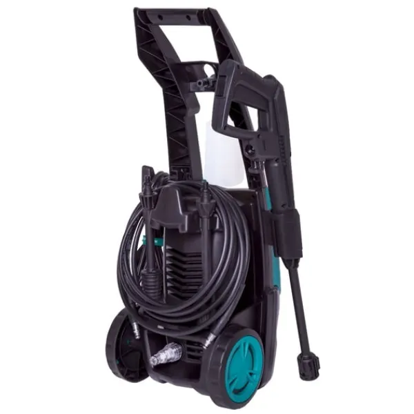 Vonroc Havemaskiner^Højtryksrenser - 1400W | 110 bar, 390 l/t | Inkl. Terrassevasker, Turbo- og Justerbar Dyse, Sæbeflaske & Tilbehør