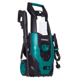 Vonroc Havemaskiner^Højtryksrenser - 1400W | 110 bar, 390 l/t | Inkl. Terrassevasker, Turbo- og Justerbar Dyse, Sæbeflaske & Tilbehør