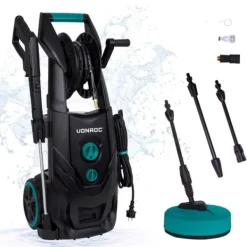Vonroc Havemaskiner^Højtryksrenser PRO - 2500W | 195 bar – Fuge- og Facaderenser – Terrasserenser 468 l/h inkl. Premium Tilbehør | Ideel til Mos- og Stenrensning | CDON
