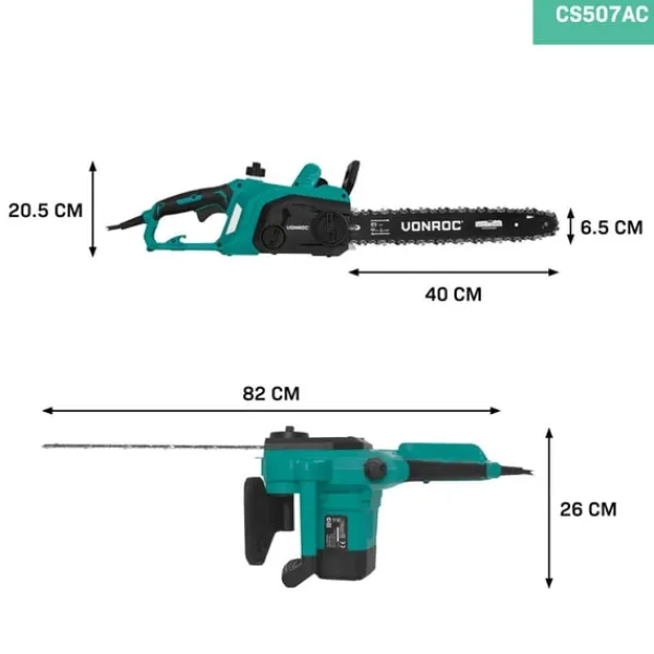 Vonroc Havemaskiner^Kædesav 2000W – 40 cm