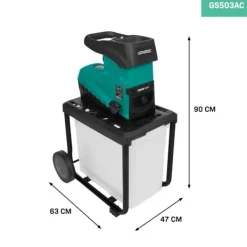 Sale Kompostkværn - 2800W | Lydsvag induktionsmotor | Flishugger Ø45mm | Inkl. 60L opsamlingsbeholder & skubbepind Havemaskiner
