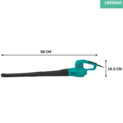 Vonroc Havemaskiner^Løvblæser - 650W | 2 hastigheder: 120 km/t/190 km/t | Letvægt | Til Tørre og Våde Blade