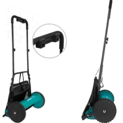 Vonroc Havemaskiner^Plæneklipper - håndskubber - Manuel - 400 mm | 18L | 4 justerbare højdeindstillinger | inkl. vægbeslag