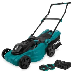 New Plæneklipper 40V - 4.0Ah - 38cm | 45L | Støjsvag & Kraftfuld | Inkl. 2x 4.0Ah akku og dobbeltoplader Havemaskiner