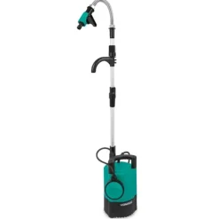 Outlet Regnvandstønde - Pumpe – 400W | 5200 lt/t | Justerbar Flydekontakt & Højdeophæng | Til Havevanding med Regnvand Vanding