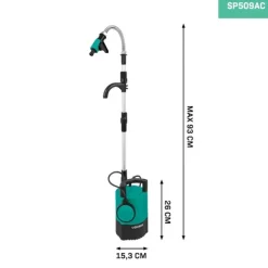 Outlet Regnvandstønde - Pumpe – 400W | 5200 lt/t | Justerbar Flydekontakt & Højdeophæng | Til Havevanding med Regnvand Vanding