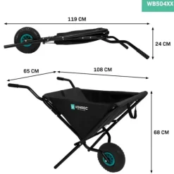 Hot Trillebør - 50 liter | Sammenklappelig | 30 kg / 50L Kapacitet – Letvægt – Pladsbesparende Haveværktøj