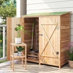Skure, Garager & Carports^Værktøjsskur med bord, Tällved, 140 x 75 x 157 cm