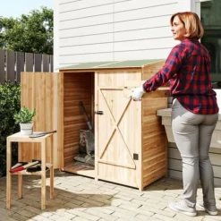 Skure, Garager & Carports^Værktøjsskur med bord, Tällved, 140 x 75 x 157 cm