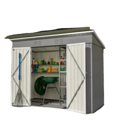 Skure, Garager & Carports^Værktøjsskur, Vejrbestandigt Design, Sikker Opbevaring,8x4FT Grå