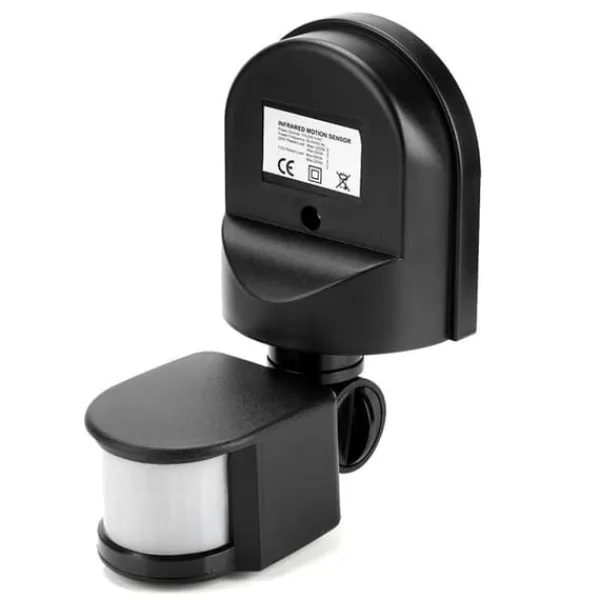 Outlet 110V-240V justerbar PIR kropsbevægelse infrarød sensor detektor lyspære afbryder (sort) Bevægelsesdetektorer